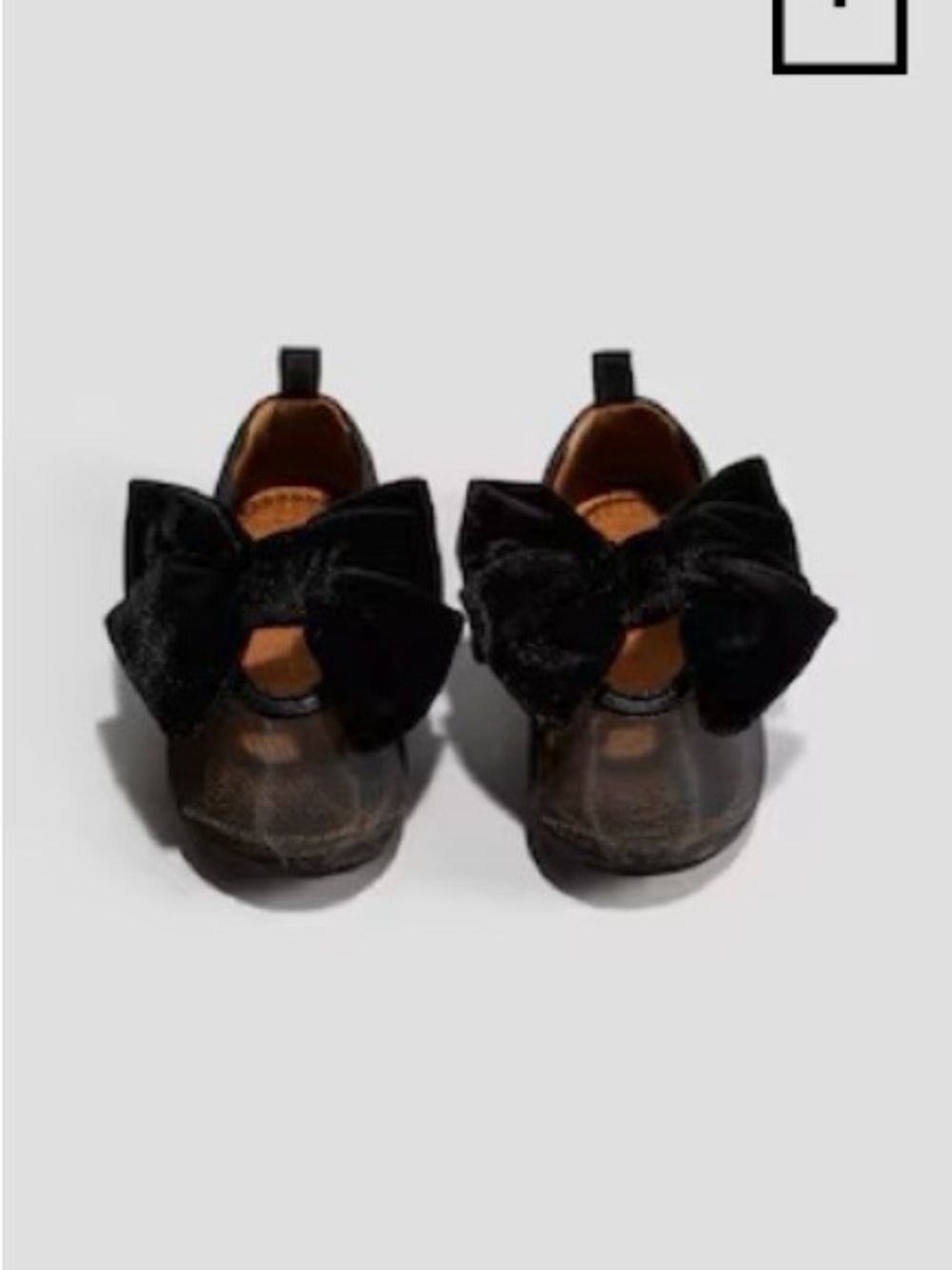 H&M Kids Black Bow Slip-On Shoes 5.5 baby